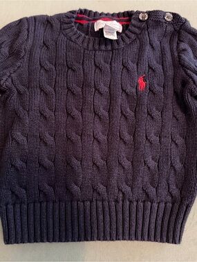 Ralph Lauren Baby Boy Navy Cable Knit Sweater 9 months